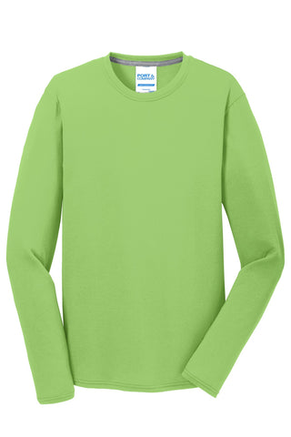 Port & Company Long Sleeve Performance Blend Tee (Lime)