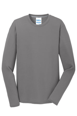 Port & Company Long Sleeve Performance Blend Tee (Medium Grey)