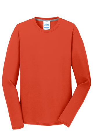 Port & Company Long Sleeve Performance Blend Tee (Orange)