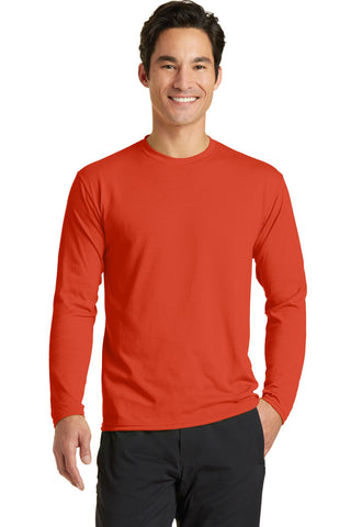 Port & Company Long Sleeve Performance Blend Tee (Orange)