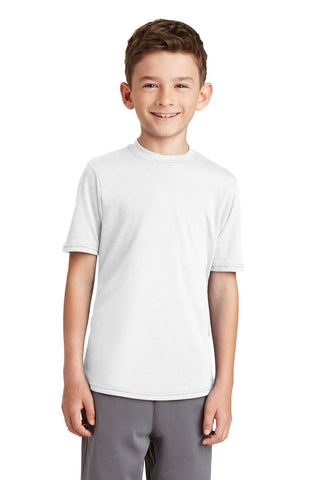 Port & Company Youth Performance Blend Tee (White)