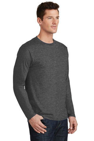 Port & Company Long Sleeve Fan Favorite Tee (Dark Heather Grey)