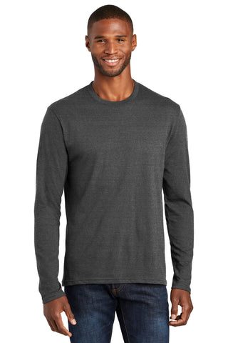 Port & Company Long Sleeve Fan Favorite Blend Tee (Black Heather)