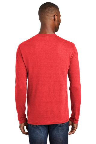 Port & Company Long Sleeve Fan Favorite Blend Tee (Bright Red Heather)