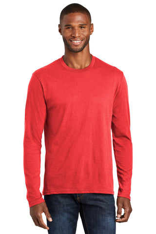 Port & Company Long Sleeve Fan Favorite Blend Tee (Bright Red Heather)