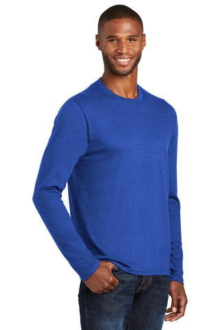 Port & Company Long Sleeve Fan Favorite Blend Tee (True Royal Heather)