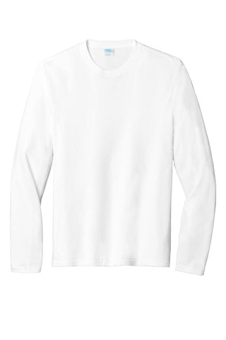 Port & Company Long Sleeve Fan Favorite Blend Tee (White)