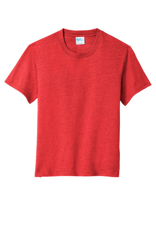 Port & Company Youth Fan Favorite Blend Tee (Bright Red Heather)