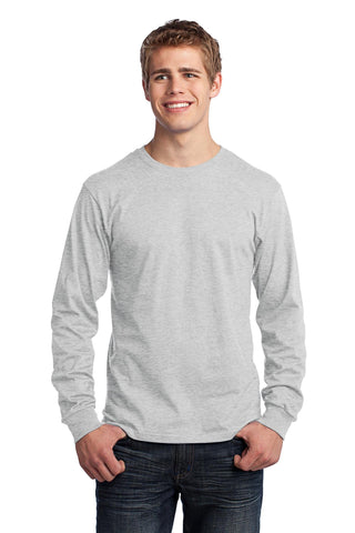 Port & Company Long Sleeve Core Cotton Tee (Ash)