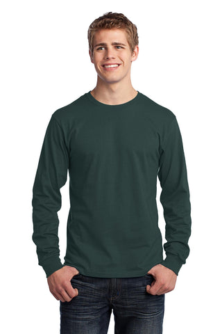 Port & Company Long Sleeve Core Cotton Tee (Dark Green)