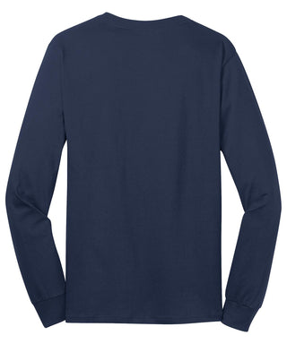 Port & Company Long Sleeve Core Cotton Tee (Navy)