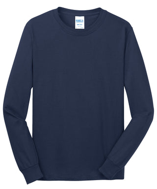 Port & Company Long Sleeve Core Cotton Tee (Navy)