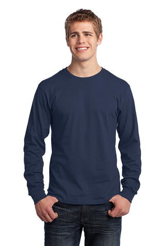 Port & Company Long Sleeve Core Cotton Tee (Navy)