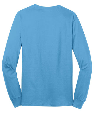 Port & Company Long Sleeve Core Cotton Tee (Aquatic Blue)