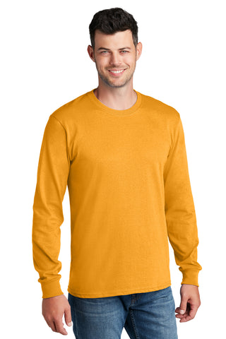 Port & Company Long Sleeve Core Cotton Tee (Gold)