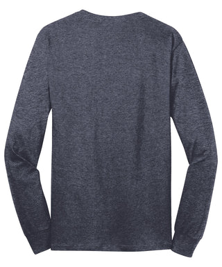 Port & Company Long Sleeve Core Cotton Tee (Heather Navy)