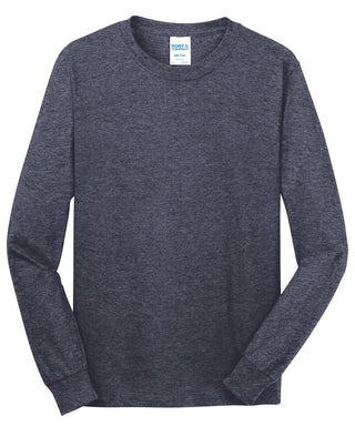 Port & Company Long Sleeve Core Cotton Tee (Heather Navy)