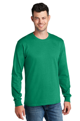 Port & Company Long Sleeve Core Cotton Tee (Kelly)