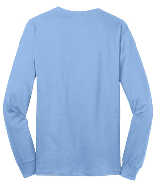 Port & Company Long Sleeve Core Cotton Tee (Light Blue)