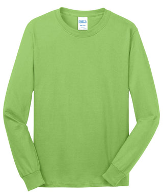 Port & Company Long Sleeve Core Cotton Tee (Lime)