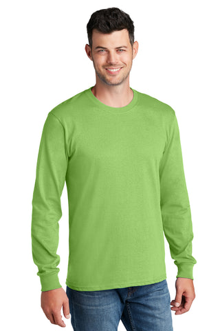 Port & Company Long Sleeve Core Cotton Tee (Lime)