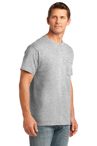 Port & Company Core Cotton Pocket Tee (Ash)