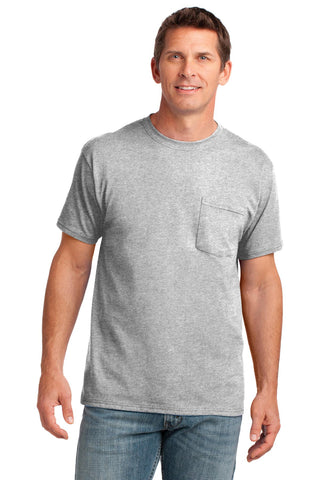 Port & Company Core Cotton Pocket Tee (Ash)