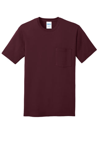 Port & Company Core Cotton Pocket Tee (Athletic Maroon)