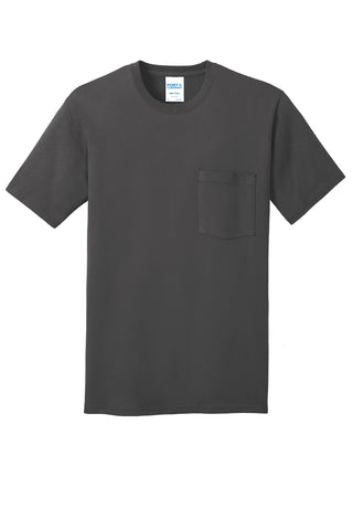 Port & Company Core Cotton Pocket Tee (Charcoal)