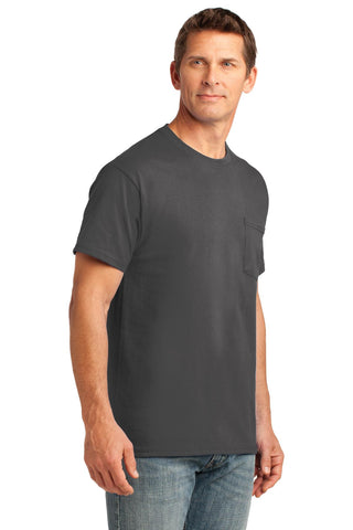 Port & Company Core Cotton Pocket Tee (Charcoal)