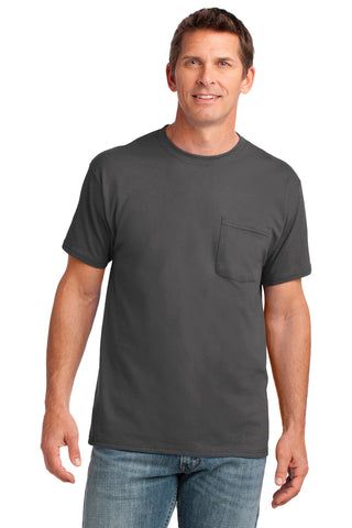 Port & Company Core Cotton Pocket Tee (Charcoal)