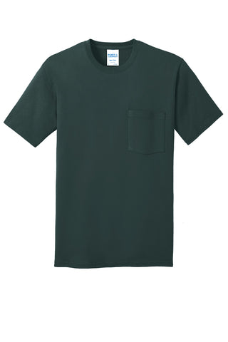 Port & Company Core Cotton Pocket Tee (Dark Green)