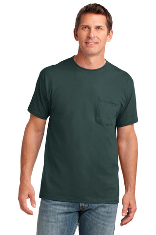 Port & Company Core Cotton Pocket Tee (Dark Green)