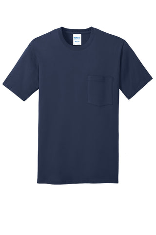 Port & Company Core Cotton Pocket Tee (Navy)