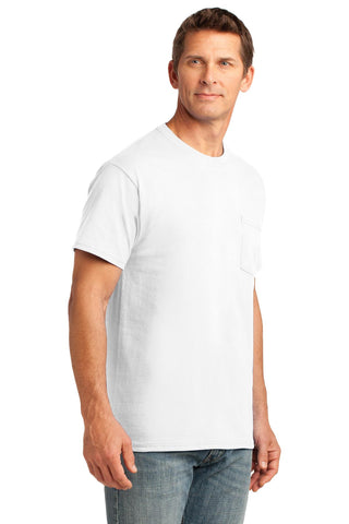 Port & Company Core Cotton Pocket Tee (White)