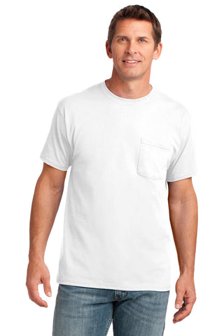 Port & Company Core Cotton Pocket Tee (White)