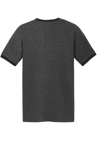 Port & Company Core Cotton Ringer Tee (Dark Heather Grey/ Jet Black)