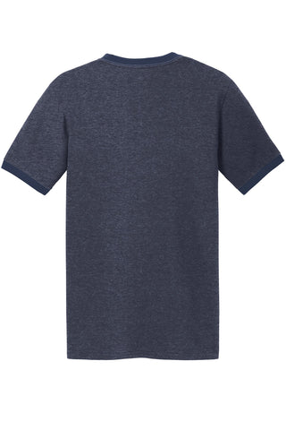 Port & Company Core Cotton Ringer Tee (Heather Navy/ Navy)