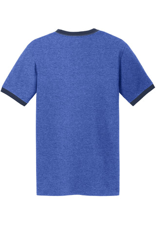 Port & Company Core Cotton Ringer Tee (Heather Royal/ Navy)