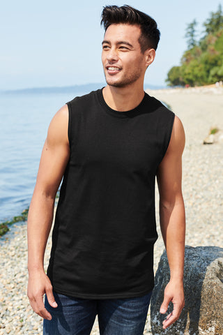 Port & Company Core Cotton Sleeveless Tee (Dark Heather Grey)