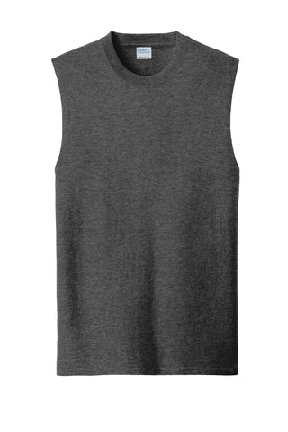 Port & Company Core Cotton Sleeveless Tee (Dark Heather Grey)