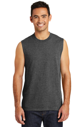 Port & Company Core Cotton Sleeveless Tee (Dark Heather Grey)