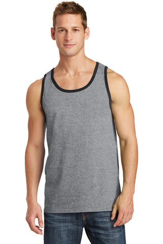 Port & Company Core Cotton Tank Top (Athletic Heather/ Jet Black)