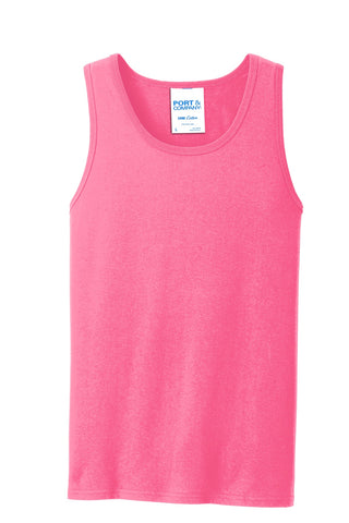 Port & Company Core Cotton Tank Top (Neon Pink)