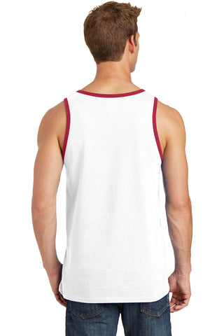 Port & Company Core Cotton Tank Top (White/ Red)