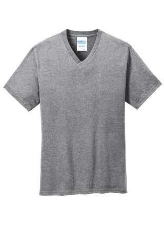 Port & Company Core Cotton V-Neck Tee (Athletic Heather)