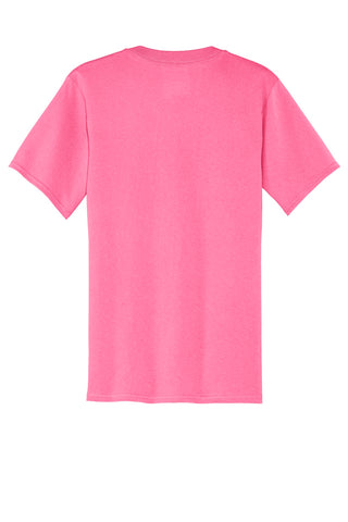 Port & Company Core Cotton V-Neck Tee (Neon Pink)