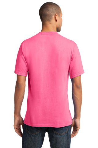 Port & Company Core Cotton V-Neck Tee (Neon Pink)