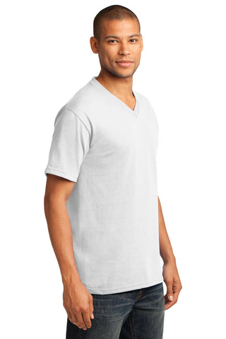 Port & Company Core Cotton V-Neck Tee (White)