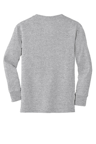 Port & Company Youth Long Sleeve Core Cotton Tee (Athletic Heather)